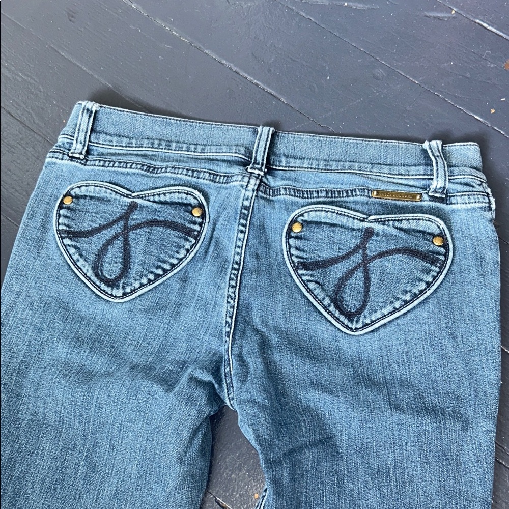 Juicy Couture Blue Denim Bootcut Jeans with Heart Back Pockets